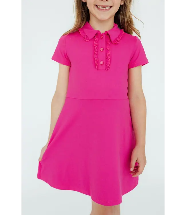 Hot Pink S/S Polo Dress