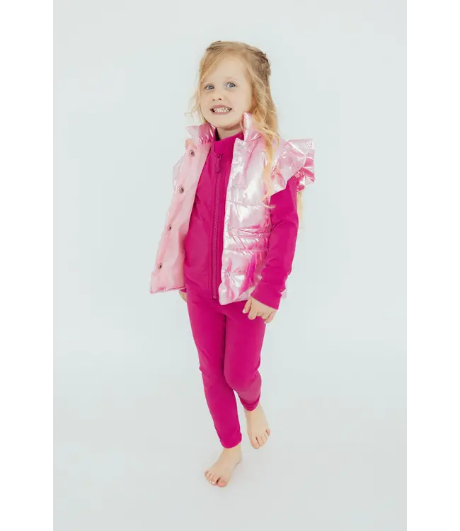 Mila & Rose Pink Iridescent Puffer Vest