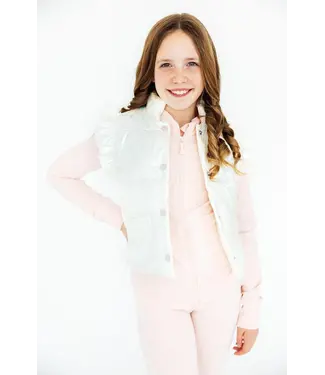 Mila & Rose White Checker Puffer Vest