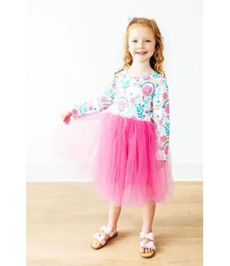 Mila & Rose Rainbow Sparkle L/S Tutu Dress