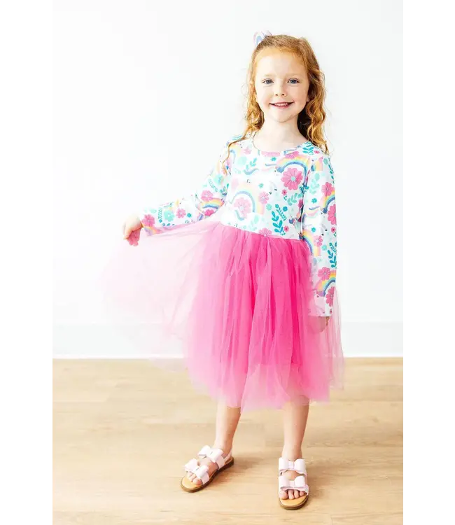 Mila & Rose Rainbow Sparkle L/S Tutu Dress