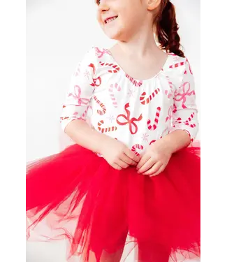 Mila & Rose Candy Cane Lane 3/4 Tutu Leotard