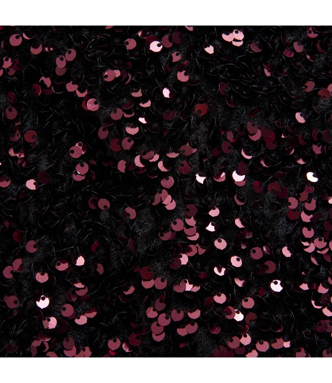 Creamie Vineyard Wine Sequin Velour Dress