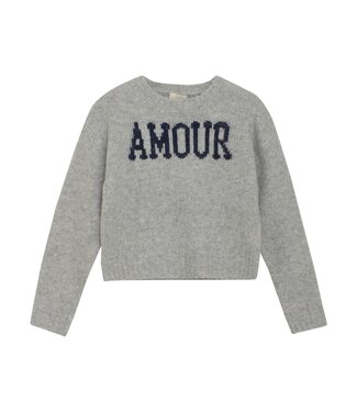 Creamie Light Grey Melange Knit Amour Pullover