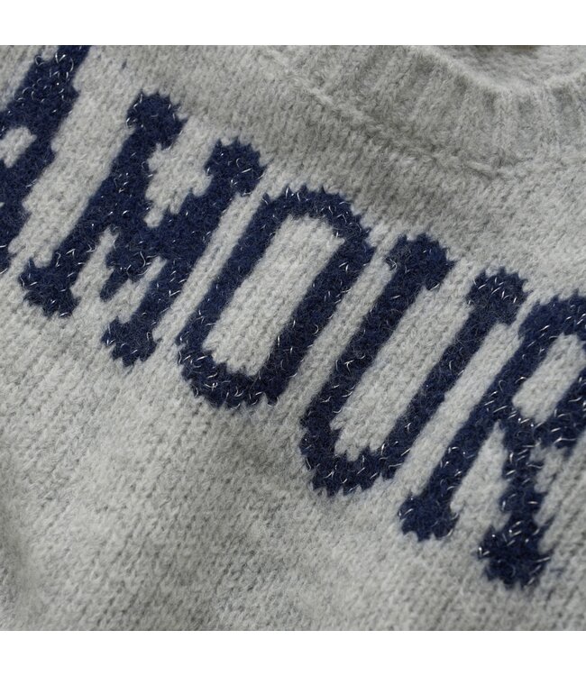 Creamie Light Grey Melange Knit Amour Pullover