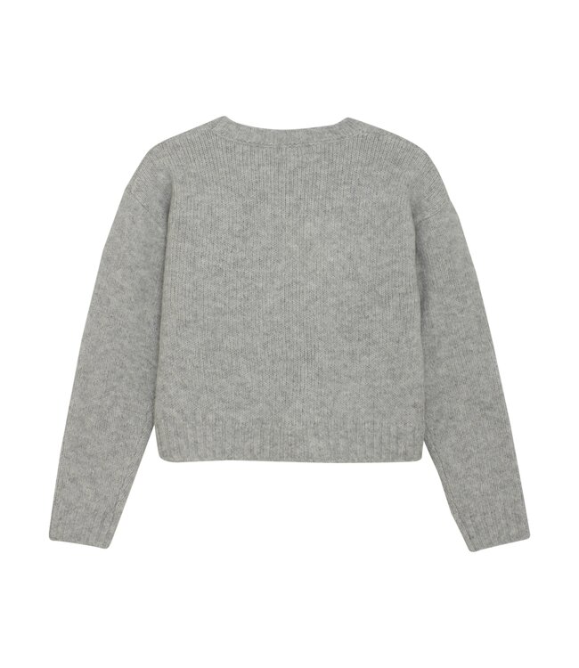 Creamie Light Grey Melange Knit Amour Pullover