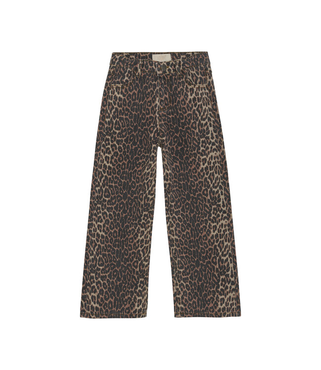 Creamie Brown Leopard Wide Leg Jeans