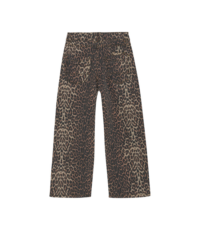 Creamie Brown Leopard Wide Leg Jeans