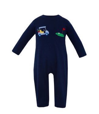 Claire & Charlie Navy Knit Golf Long Romper