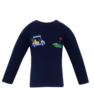 Claire & Charlie Navy Knit Golf T-Shirt