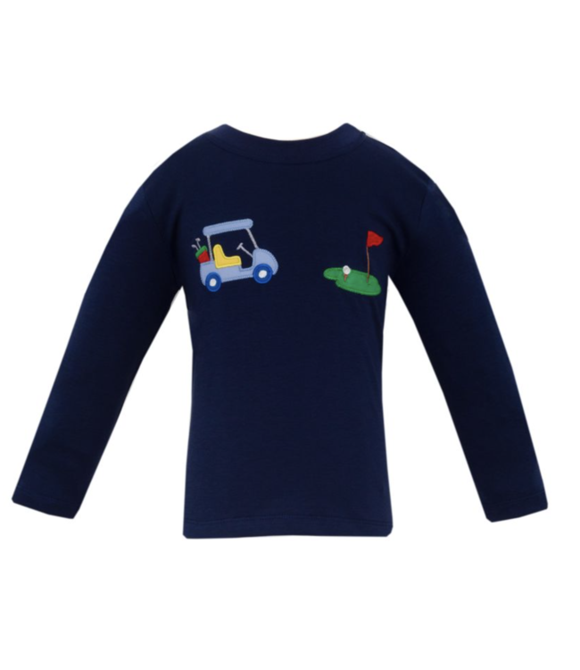 Claire & Charlie Navy Knit Golf T-Shirt