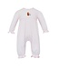 Petit Bebe Pink Stripe Knit Turkeys L/S Romper