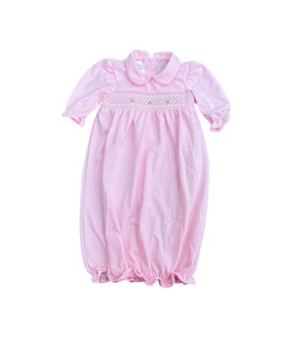 Baby Blessings Pink/White Geometric Claire Gown