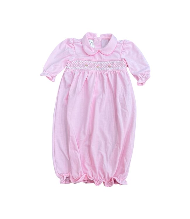 Baby Blessings Pink/White Geometric Claire Gown