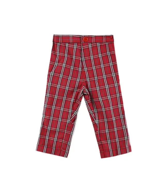 Red/White Plaid Pant Set