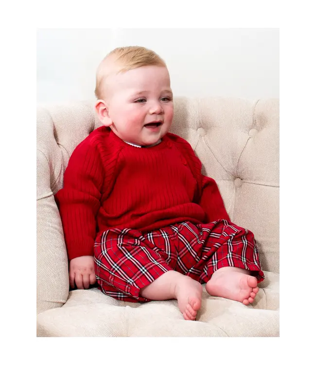 Red/White Plaid Pant Set