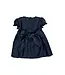 Navy Floral Smocked Silk S/S Dress