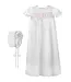 Long Bullion Cross Girl Christening Gown & Bonnet