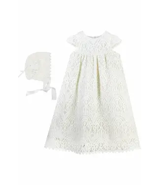 Lace Christening Gown with Bonnet