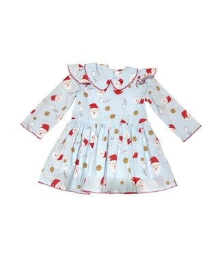Collared Capers L/S Dress-Milk& Cookies Santa