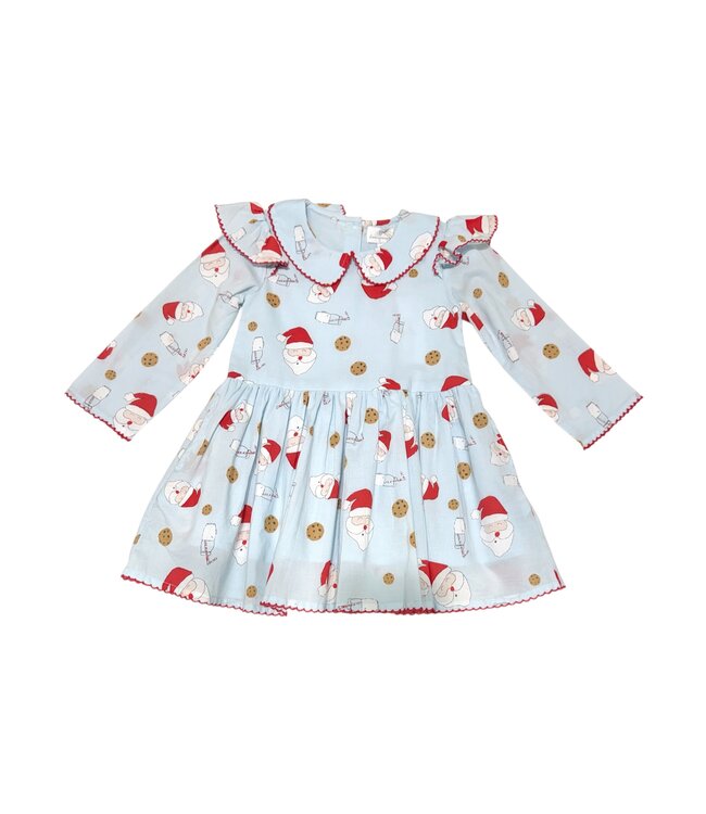 Collared Capers L/S Dress-Milk& Cookies Santa