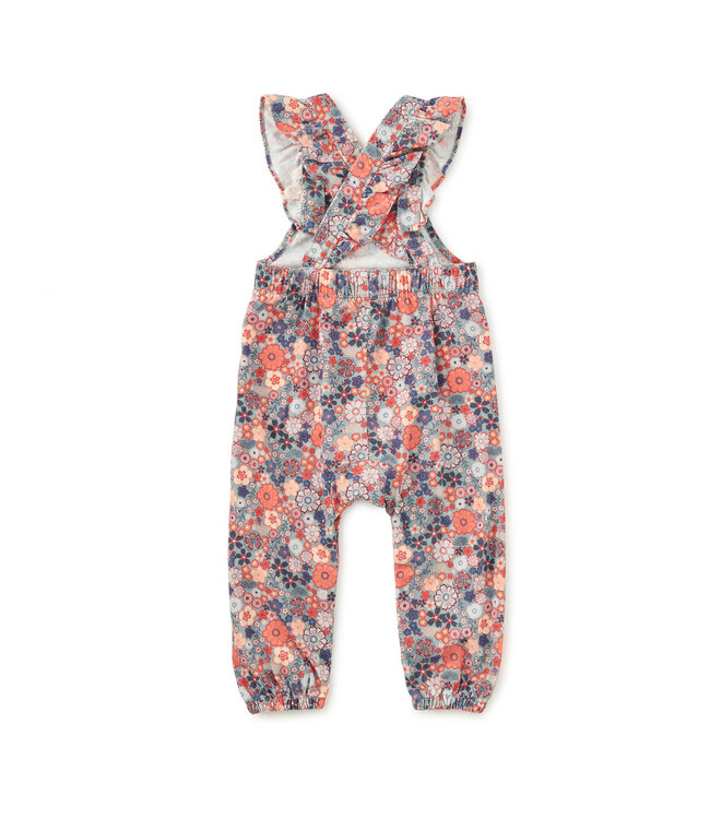 Tea Collection Japanese Mini Floral Corduroy Ruffle Baby Overalls