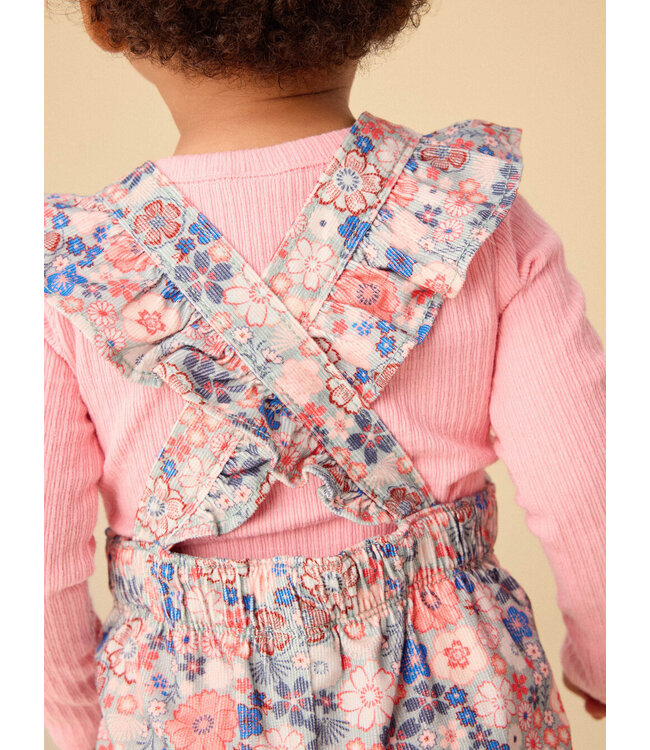 Tea Collection Japanese Mini Floral Corduroy Ruffle Baby Overalls