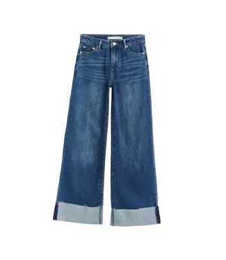 tractr Indigo Wide Leg Jeans w/Cuff