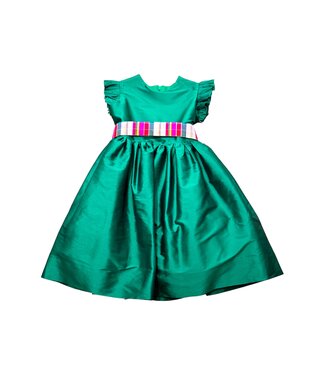 Susanne Lively Designs Green Dress w Plaid Sash