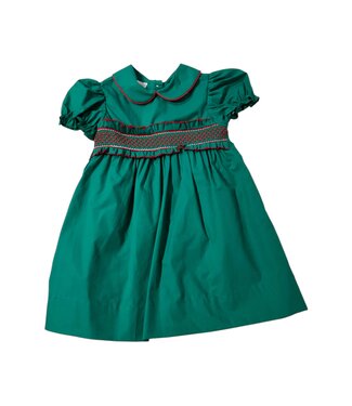 Baby Blessings Classic Green Christmas Claire Dress