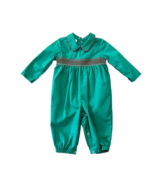 Baby Blessings Classic Green Christmas Levi Romper