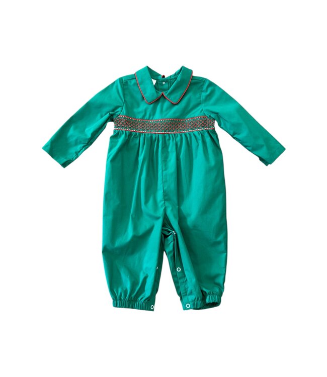 Baby Blessings Classic Green Christmas Levi Romper