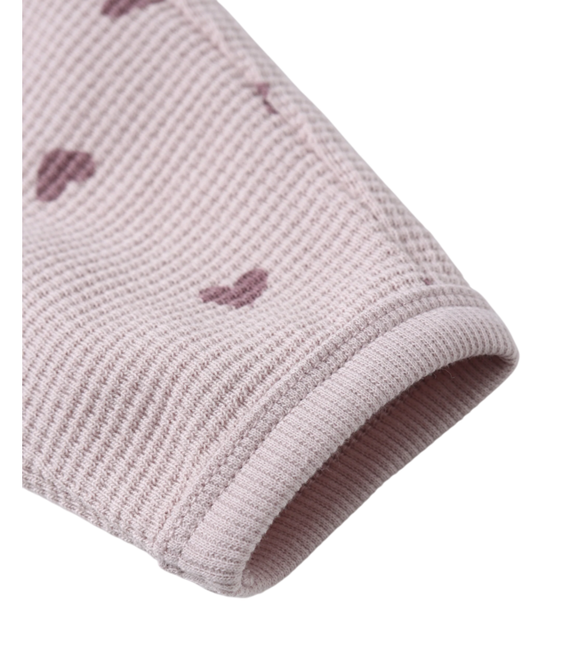 Quincy Mae Lilac Hearts Waffle Slouch Set