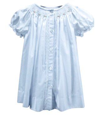 Baby Blessings White Geometric Flowers Sophia Dress