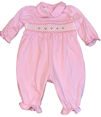 Baby Blessings Pink/White Geometric Claire Romper