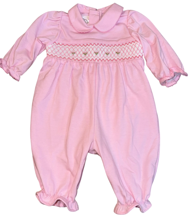 Baby Blessings Pink/White Geometric Claire Romper