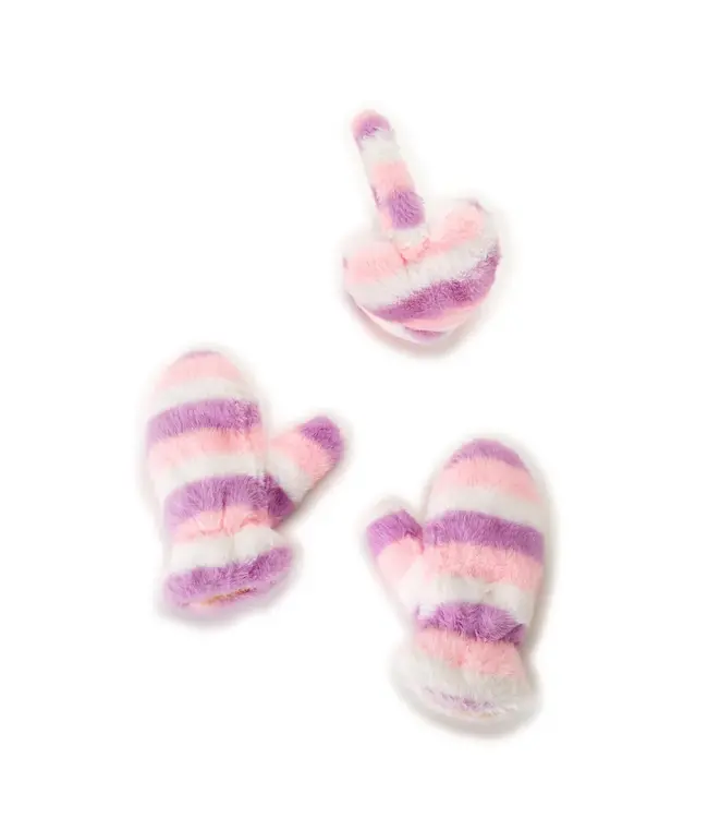 cupcakes & cartwheels Pastel Ombre Soft Heart Earmuffs and Mitten Set