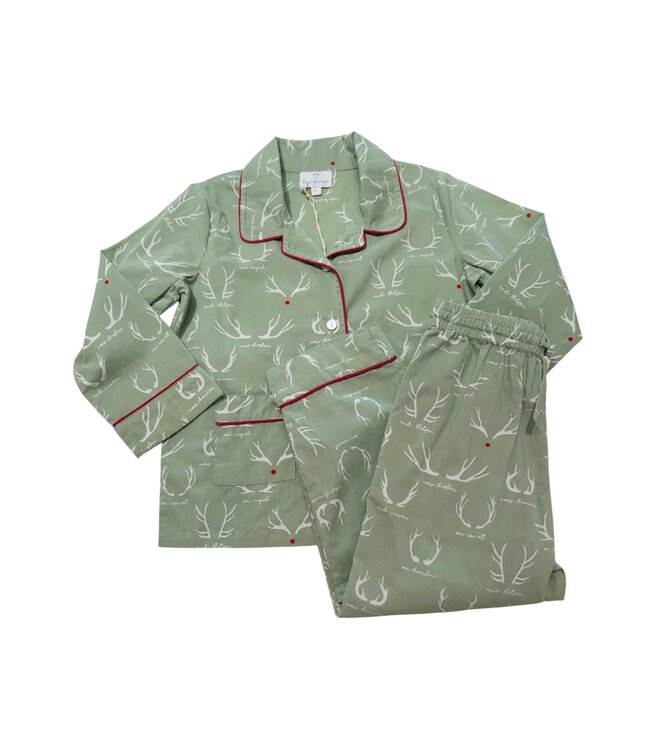 Green Reindeer Games PJ Set