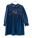Ruth and Ralph Poinsettia & Blue Velvet Libby Knit Dress