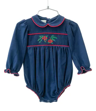 Ruth and Ralph Poinsettia & Blue Velvet Emma Knit Bubble