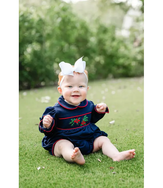 Ruth and Ralph Poinsettia & Blue Velvet Emma Knit Bubble