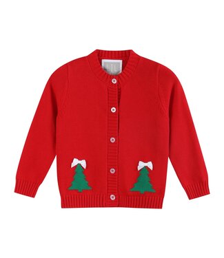 Lil Cactus Red Knit Christmas Tree Cardigan