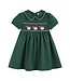 Lil Cactus Green Corduroy Santa Smocked Dress