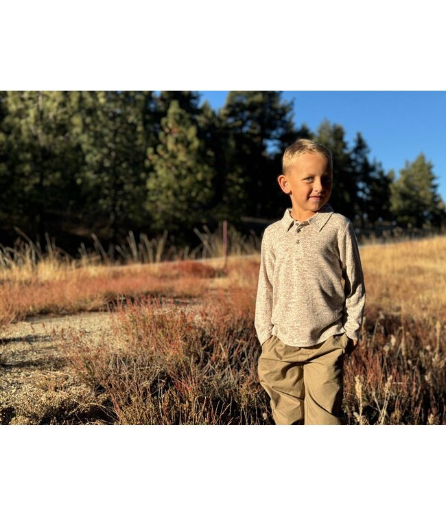 Me & Henry Heathered Beige Spencer Polo