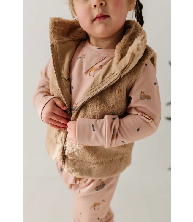 babysprouts Beige Faux Fur Vest