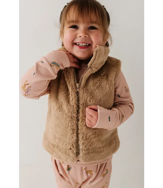 babysprouts Beige Faux Fur Vest