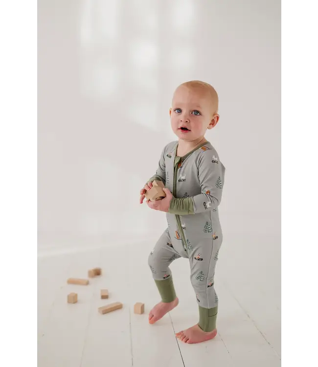 babysprouts Sled Dogs L/S Zip Romper