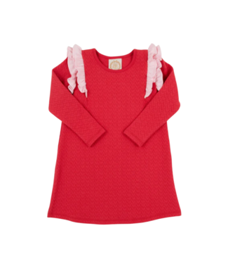 Beaufort Bonnet Richmond Red/Palm Beach Pink L/S Ruehling Ruffle Dress-Quilted