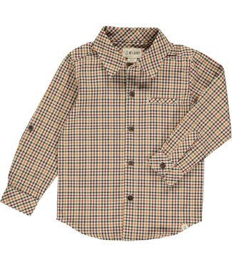 Me & Henry Navy/Gold Plaid Atwood Woven Shirt