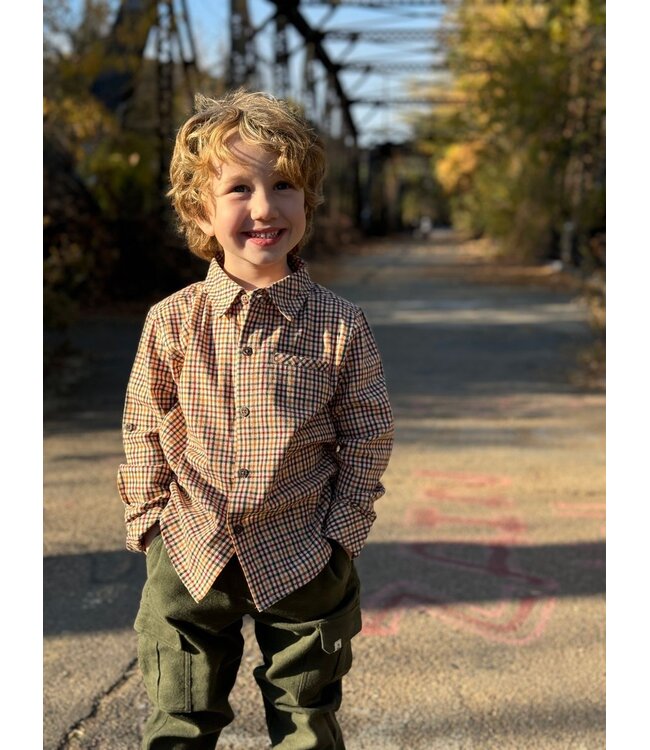 Me & Henry Navy/Gold Plaid Atwood Woven Shirt